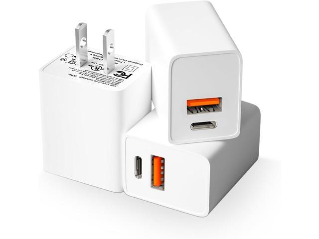 [3 Pack] USB C Wall Charger, Type C Charger Block, 20W USB C Charger Block, Fast Charging Blocks Plug for iPhone 15/14/14 Pro, Type C Charging...