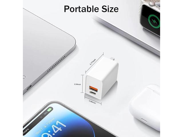 [3 Pack] USB C Wall Charger, Type C Charger Block, 20W USB C Charger Block, Fast Charging Blocks Plug for iPhone 15/14/14 Pro, Type C Charging...