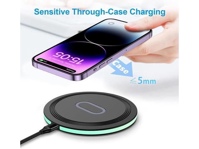 Pixel 7a 8 Pro Wireless Charger Pad, 15W Fast Wireless Charging Pad with Adapter for Google Pixel 8 7 Pro 7 6 Pro 6, iPhone 15 14 13 12 Pro...