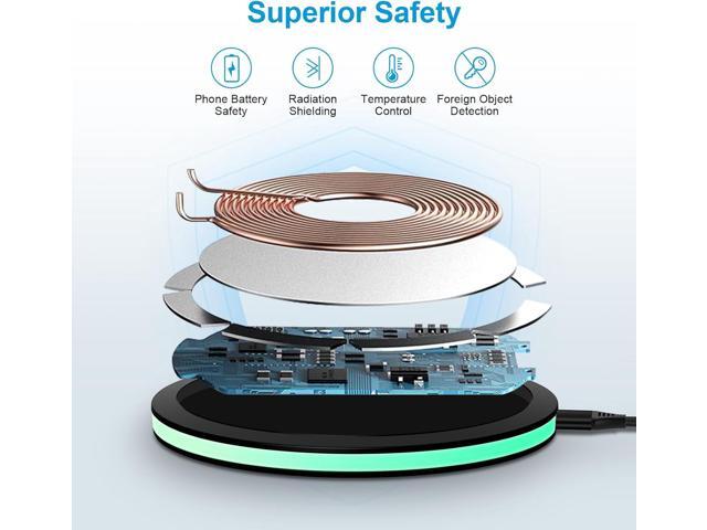 Pixel 7a 8 Pro Wireless Charger Pad, 15W Fast Wireless Charging Pad with Adapter for Google Pixel 8 7 Pro 7 6 Pro 6, iPhone 15 14 13 12 Pro...