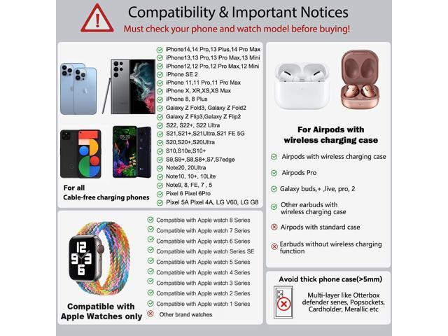 Wireless Charging Station, YiJYi 3 in 1 Watch Charger Stand with Digital Clock Suitable for iWatch SE/6/5/4/3/2/1,AirPods Pro, for iPhone...