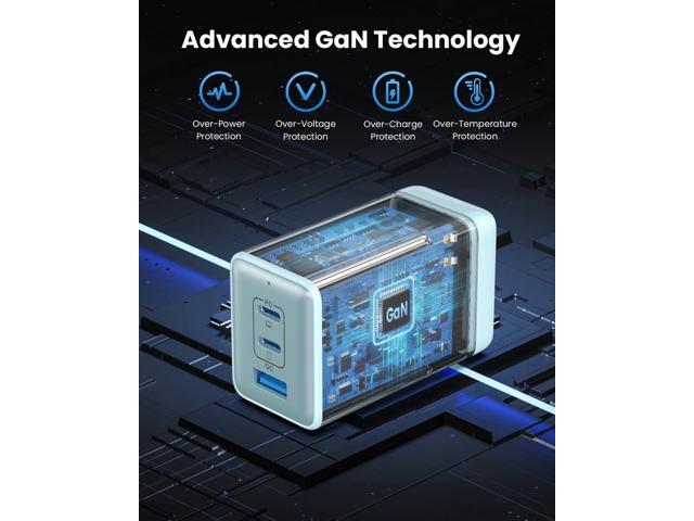 128W USB C Charger,GaN III Foldable Compact Wall Charger,3 Port Charging Station PD QC PPS Fast Charger Laptop Adapter for MacBook...
