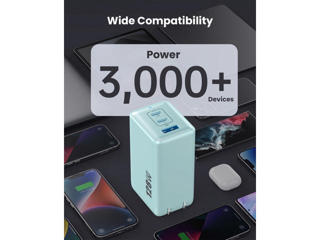 128W USB C Charger,GaN III Foldable Compact Wall Charger,3 Port Charging Station PD QC PPS Fast Charger Laptop Adapter for MacBook...
