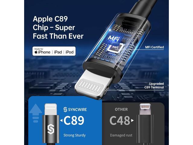 Syncwire iPhone Car Charger - Upgrade [Apple MFi Certified] 4.8A/24W Car Charging Adapter with Built-in Coiled Lightning Cable for Apple iPhone...
