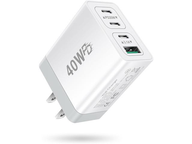 USB C Charger Block 40W Type C Fast Charging Blocks Multiport USB Wall Charger Plug Power Adapter Outlet Phone Accessories 4Port for iPhone 15 14...