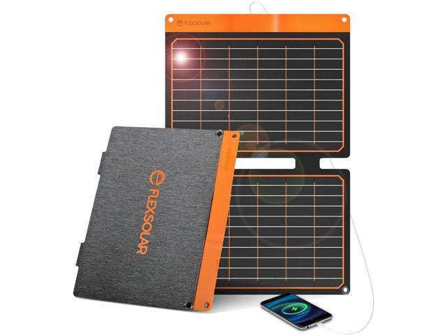 FlexSolar 20W Portable Solar Panel, High-Efficiency Monocrystalline PV Module Power Charger with Dual USB Ports for Phones, Tablets, Power Bank,...
