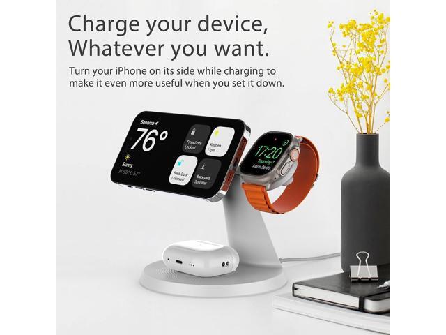 3 in 1 Charging Station for Apple Devices,Mag-Safe Charger Stand Fast Charging,Wireless Charger for iPhone 15/14/13/12 Series,Apple Watch Series...