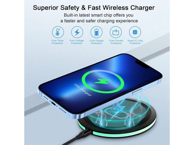 15W Wireless Google Charger Fast Charging Pad for Google Pixel 9A 9 Pro XL Fold 8 7 6 Pro 8A 7A, Samsung Galaxy S25 S24 Ultra S23 FE S22 S21 FE S20...