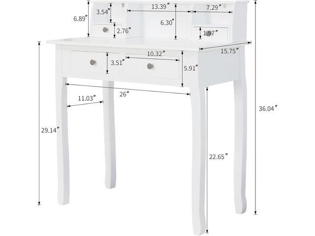 DMAITH Small Writing Desk with Hutch, 32 Inch Home Office Desk with Drawers, Study Table Computer Desk for Student, Vanity Makeup Dressing Table...
