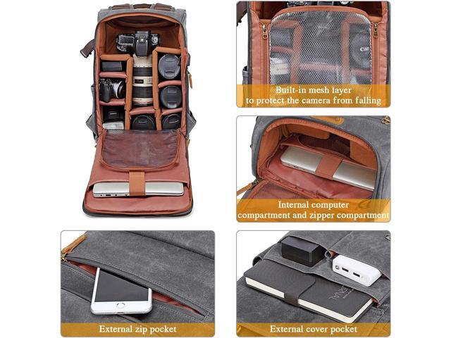 UBAYMAX Camera Backpack, DSLR SLR Waterproof Canvas Camera Bags Rucksack 15.6 inch Laptop Bag Travel Bag for Canon Nikon Sony Camera and Lens...