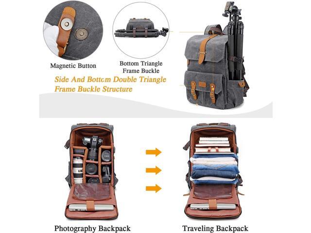 UBAYMAX Camera Backpack, DSLR SLR Waterproof Canvas Camera Bags Rucksack 15.6 inch Laptop Bag Travel Bag for Canon Nikon Sony Camera and Lens...