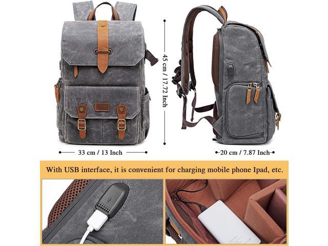 UBAYMAX Camera Backpack, DSLR SLR Waterproof Canvas Camera Bags Rucksack 15.6 inch Laptop Bag Travel Bag for Canon Nikon Sony Camera and Lens...