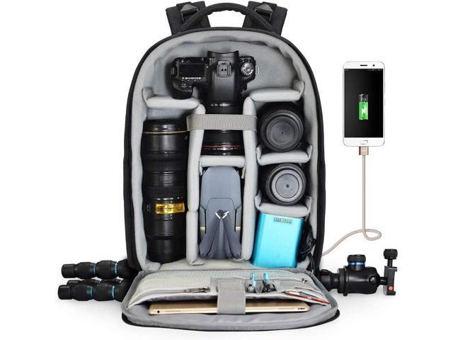 CADeN Camera Backpack Professional DSLR Bag with USB Charging Port Rain Cover, Photography Laptop Backpack for Women Men