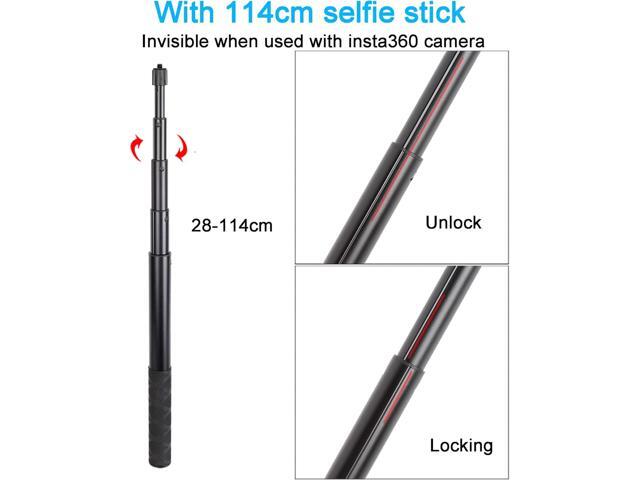 Third Person Perspective Handlebar Mount +114CM Invisible Selfie Stick for Bike Motorcycle Ride Tracking Shooting for Insta360 ONE X4,X3,X2,X,RS,R...