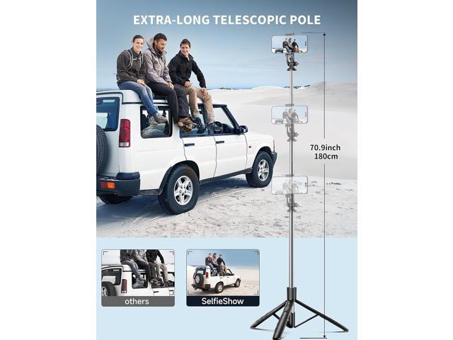 71' Phone Tripod & Selfie Stick, All in One Extendable Cell Phone Tripod with Wireless Remote, Tripod Stand for iPhone & Travel Tripod 360°...