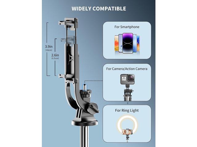 71' Phone Tripod & Selfie Stick, All in One Extendable Cell Phone Tripod with Wireless Remote, Tripod Stand for iPhone & Travel Tripod 360°...