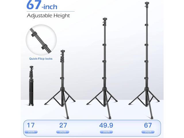 67' Phone-Tripod, Extendable Cell Phone Tripod Stand & Selfie Stick with Wireless Remote and Phone Holder, Compatible with iPhone Android Phone,...