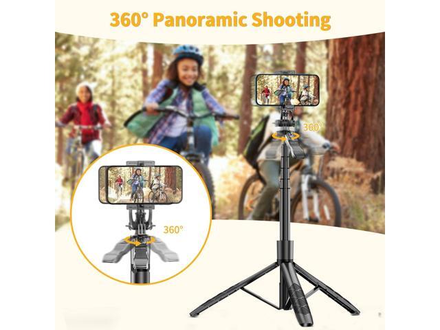 61' Selfie Stick Tripod, All in One Extendable Phone Tripod Stand with Wireless Remote 360° Rotation for iPhone and Android Phone Selfies, Video...