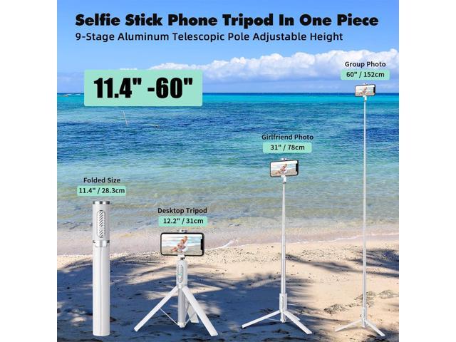 60' Aluminum Selfie Stick Tripod for iPhone and Android with Remote,Travel Tripod, Phone Tripod Stand 270 Rotation for iPhone 14/13/12/11 Pro/XS...
