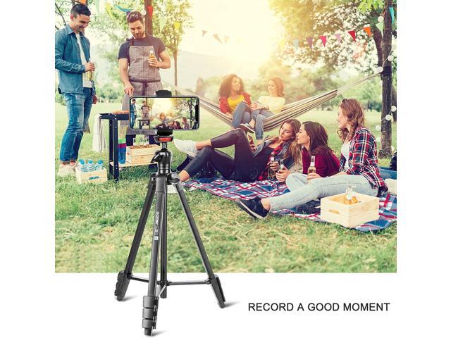 Cell Phone Tripod, 54 Aluminum Travel Selfie Stick Phone Stand Tripod for iPhone and Android Cellphone & Camera with Shutter,Cellphone Tablet...