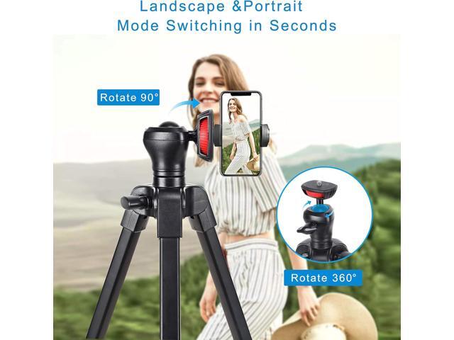 Cell Phone Tripod, 54 Aluminum Travel Selfie Stick Phone Stand Tripod for iPhone and Android Cellphone & Camera with Shutter,Cellphone Tablet...