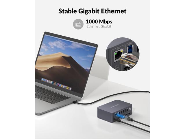 AV Access Docking Station Dual Monitor, KVM Switch 2 Monitors 2 Computers (Laptop & Desktop), USB-C Charge & Ethernet for Laptop, EDID, 4K@60Hz...