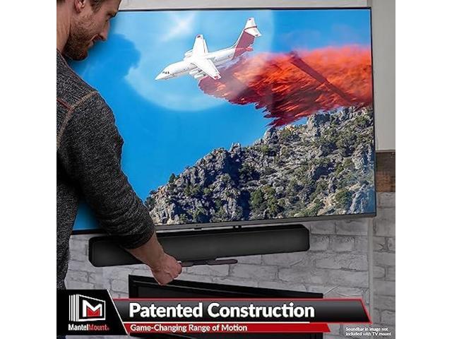 MantelMount MM540 - Above Fireplace Pull Down TV Mount for 40 to 80 Screen TVs to 90 lbs, with Patented auto-straightening, Adjustable Stops, Heat...