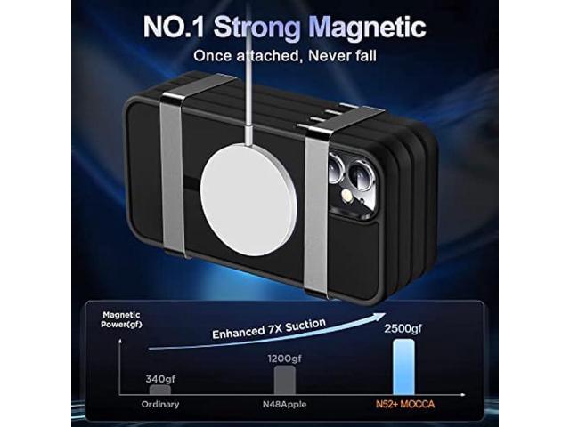 MOCCA Strong Magnetic for iPhone 12 Case/iPhone 12 Pro Case, [Compatible with Magsafe][Mil-Grade Drop Protection] Slim Shockproof Translucent...