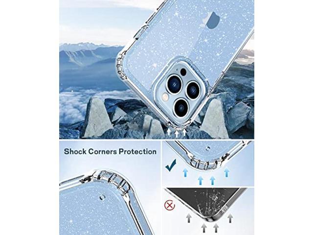 MIODIK for iPhone 13 Pro Case Clear Glitter, with Screen Protector + Camera Lens Protector, [Non-Yellowing] Crystal Women Girls Protective...