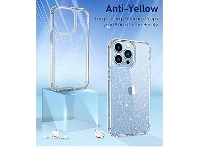 MIODIK for iPhone 13 Pro Case Clear Glitter, with Screen Protector + Camera Lens Protector, [Non-Yellowing] Crystal Women Girls Protective...