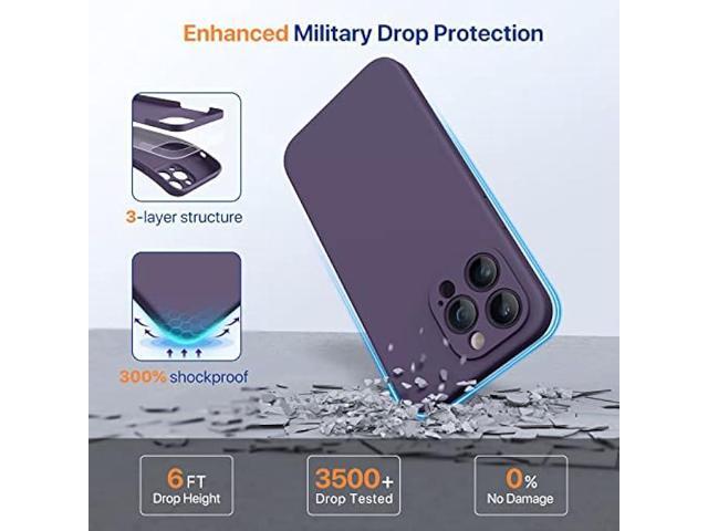 Miracase Designed for iPhone 14 Pro Max Phone Case with Screen Protector,[Upgraded Enhanced Camera Protection],Shockproof Liquid Silicone Case with...