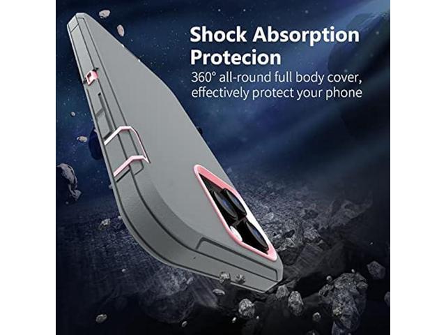 Sansunto for iPhone 13 Pro Max Case, iPhone 12 Pro Max Case, Heavy Duty Shockproof 3 in 1 Silicone Rubber Hard PC Rugged Durable Phone Cover for...