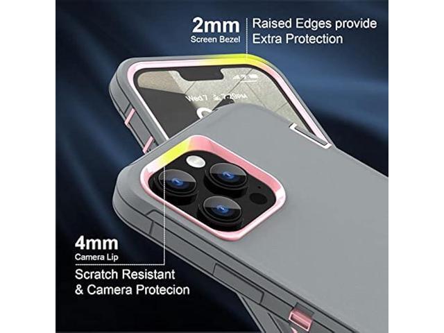 Sansunto for iPhone 13 Pro Max Case, iPhone 12 Pro Max Case, Heavy Duty Shockproof 3 in 1 Silicone Rubber Hard PC Rugged Durable Phone Cover for...