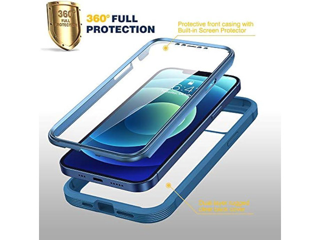 Diaclara Designed for iPhone 12 Mini Case, Full Body Rugged Case with Built-in Touch Sensitive Anti-Scratch Screen Protector, Soft TPU Bumper Case...