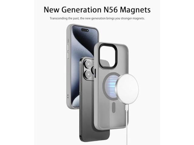 RLXQG Magnetic Designed for iPhone 15 Pro Max Case [Military Grade Drop Tested] [Compatible with MagSafe] Translucent Matte Case for iPhone 15 Pro...