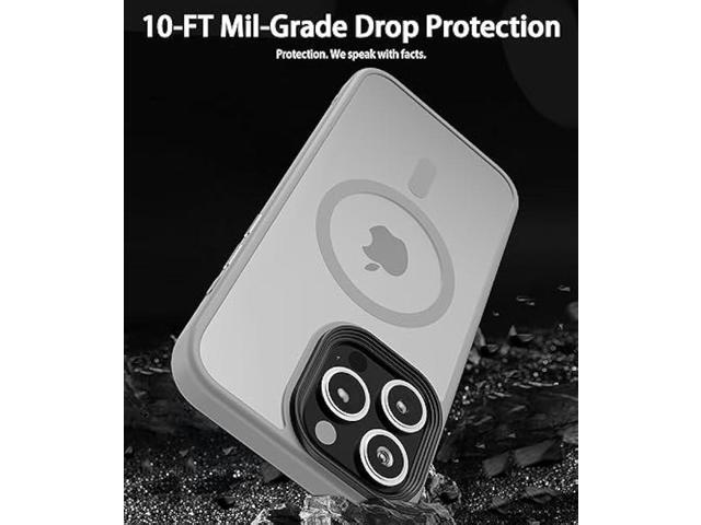 RLXQG Magnetic Designed for iPhone 15 Pro Max Case [Military Grade Drop Tested] [Compatible with MagSafe] Translucent Matte Case for iPhone 15 Pro...