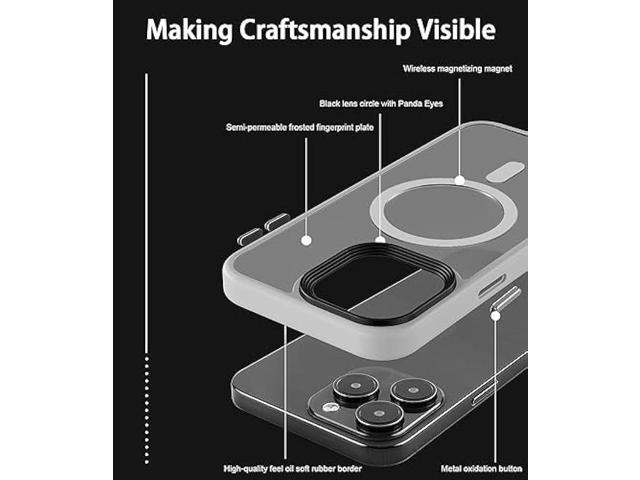 RLXQG Magnetic Designed for iPhone 15 Pro Max Case [Military Grade Drop Tested] [Compatible with MagSafe] Translucent Matte Case for iPhone 15 Pro...