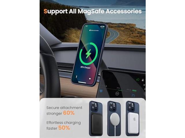 Mgnaooi Magnetic Case for iPhone 13 Pro Max Case [MIL-Grade Drop Tested & Compatible with MagSafe] Translucent Matte Back with Aluminum Alloy Keys,...