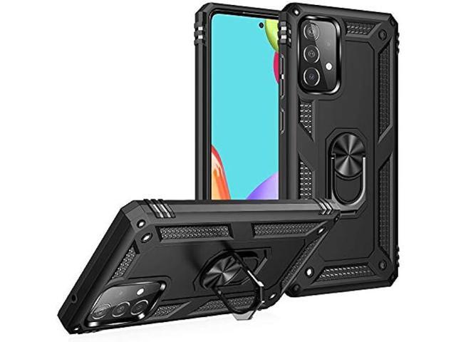 Dionsibei Military Grade Drop Impact for Samsung Galaxy A52 5G Case 360 Metal Rotating Ring Kickstand Holder Armor Heavy Duty Shockproof Cover for...