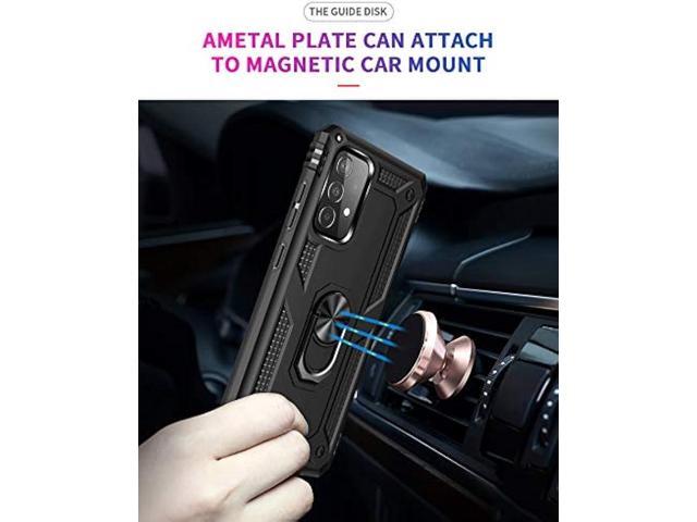 Dionsibei Military Grade Drop Impact for Samsung Galaxy A52 5G Case 360 Metal Rotating Ring Kickstand Holder Armor Heavy Duty Shockproof Cover for...