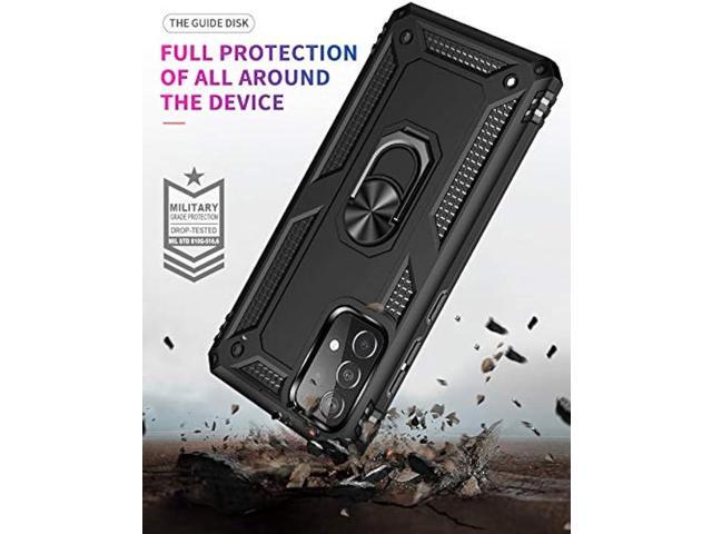 Dionsibei Military Grade Drop Impact for Samsung Galaxy A52 5G Case 360 Metal Rotating Ring Kickstand Holder Armor Heavy Duty Shockproof Cover for...