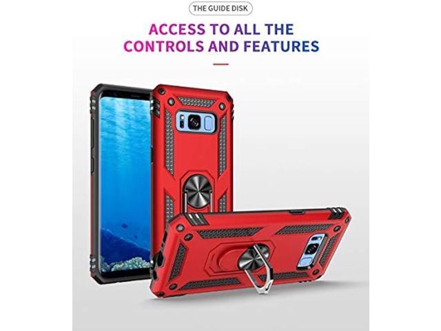 Military Grade Drop Impact for Samsung Galaxy S8 Plus Case(Galaxy S8+) 6.2 inch 360 Metal Rotating Ring Kickstand Holder Built-in Magnetic Car...