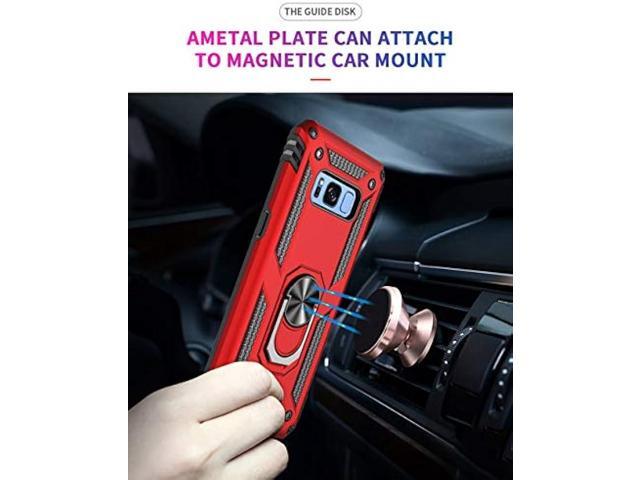 Military Grade Drop Impact for Samsung Galaxy S8 Plus Case(Galaxy S8+) 6.2 inch 360 Metal Rotating Ring Kickstand Holder Built-in Magnetic Car...