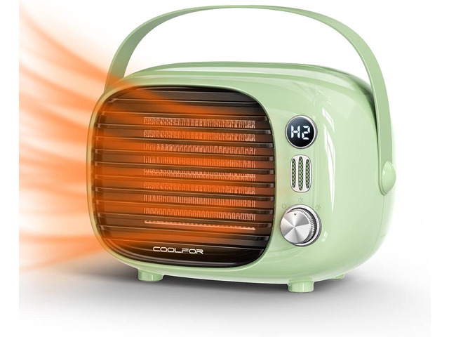 Coolfor Space Heater, 800W/500W Ceramic Heater with Tip-Over Protection