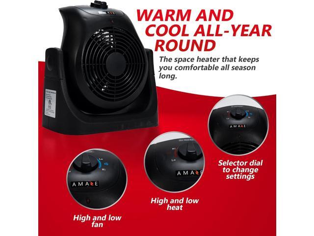 Amaze-Heater Dual Comfort 1500W Space Heater & Fan, Portable, Energy Efficient, Modern Style, Indoor Use
