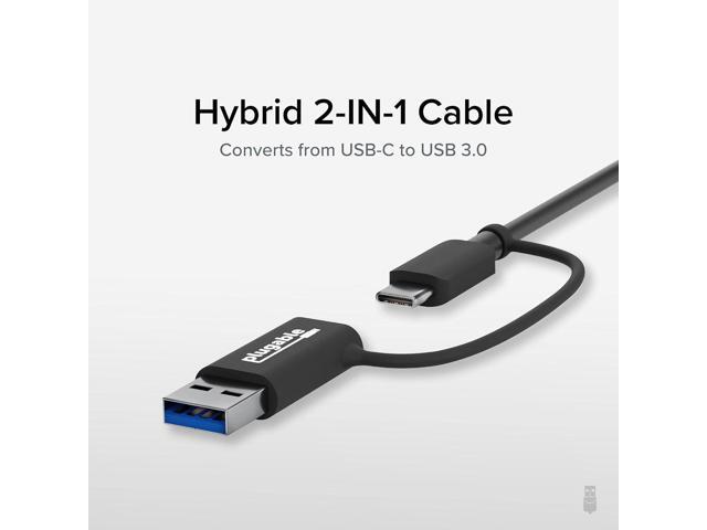 Plugable 2.5GB USB Ethernet Adapter for Laptop, 2-in-1 Cable, USB 2.5GB Ethernet Adapter, USB-C and USB Compaitble, USB-C to RJ45 2.5 Gigabit LAN...