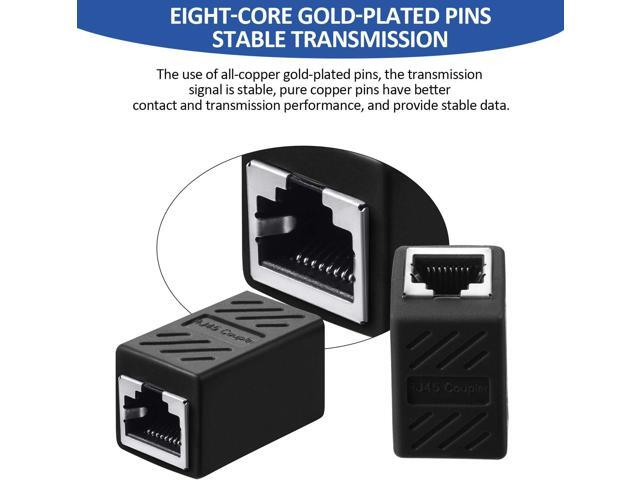 Frienda 10 Pieces RJ45 Coupler, Ethernet Extension Adapter Network Connector for Cat7/Cat6/Cat5e/Cat5 Ethernet Network Cable Coupler Female to...