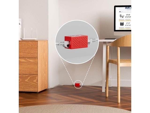 Iwillink 20-Pack Cat6 RJ45 Ethernet Coupler, Female to Female RJ45 Connector for Cat6/Cat5e/Cat5 Ethernet Cable, Extender Adapter, Red