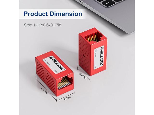 Iwillink 20-Pack Cat6 RJ45 Ethernet Coupler, Female to Female RJ45 Connector for Cat6/Cat5e/Cat5 Ethernet Cable, Extender Adapter, Red