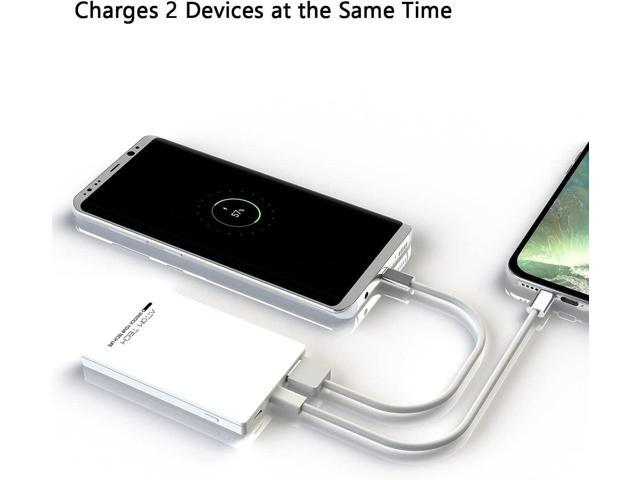 Dual USB Output Super Slim Power Bank Ultra Thin, 3000mAh Portable Charger Mini External Phone Battery Pack Small Dual Outlet, Emergency Phone...
